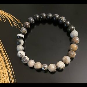 DeMarcus Alexan 8mm Black Gradient Stone Bracelet